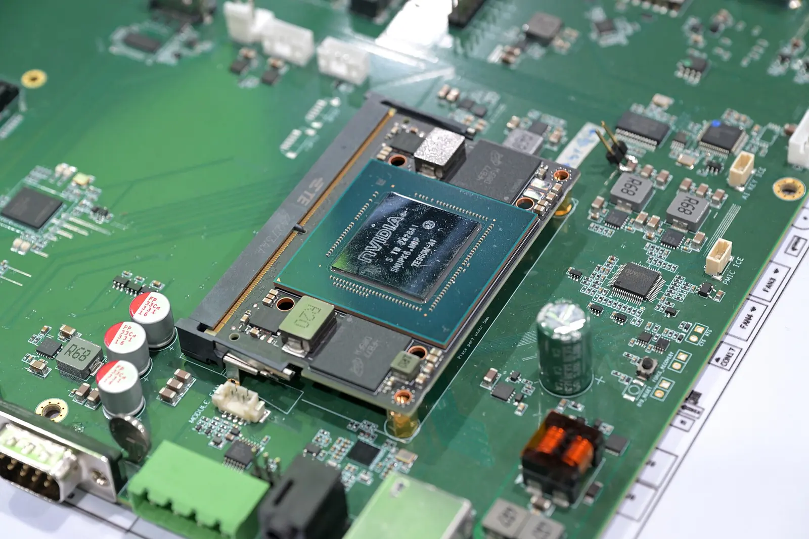 NVIDIA Jetson Orin NX module installed on a motherboard at COMPUTEX 2025
