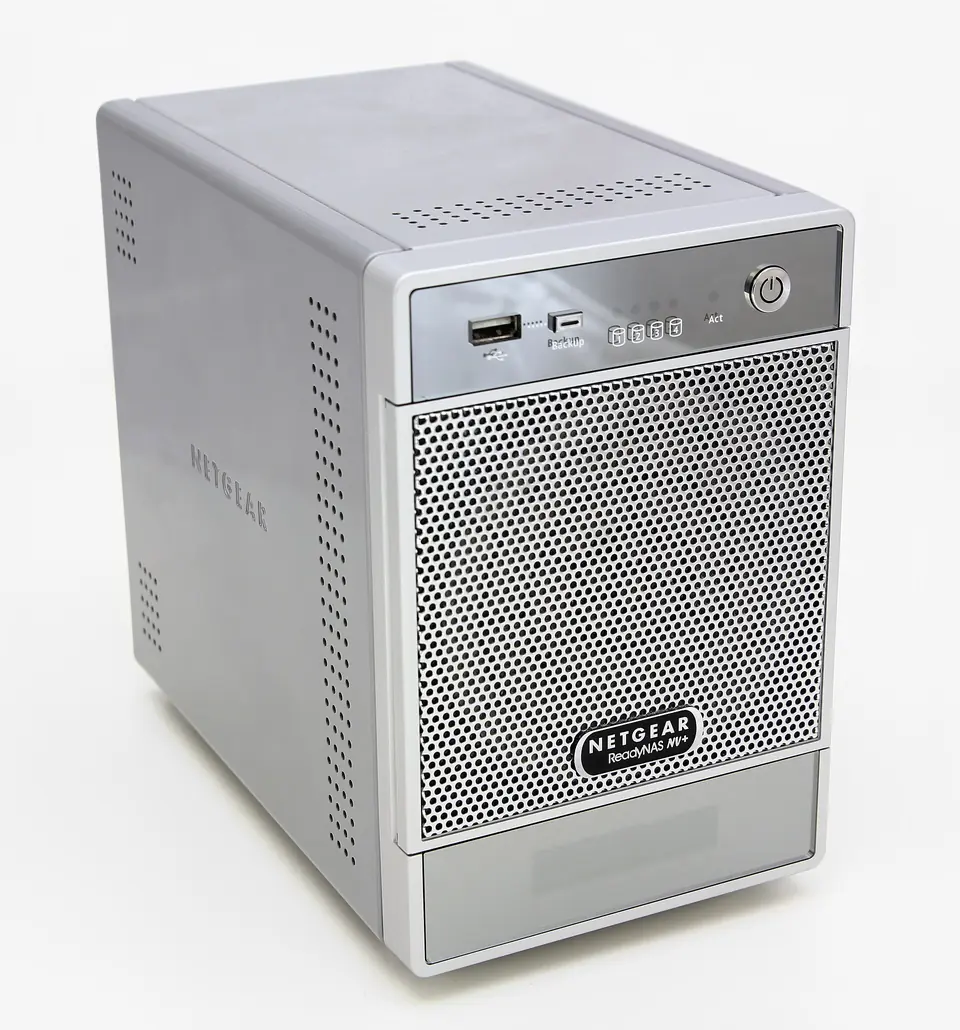 Netgear ReadyNAS four-bay network-attached storage enclosure